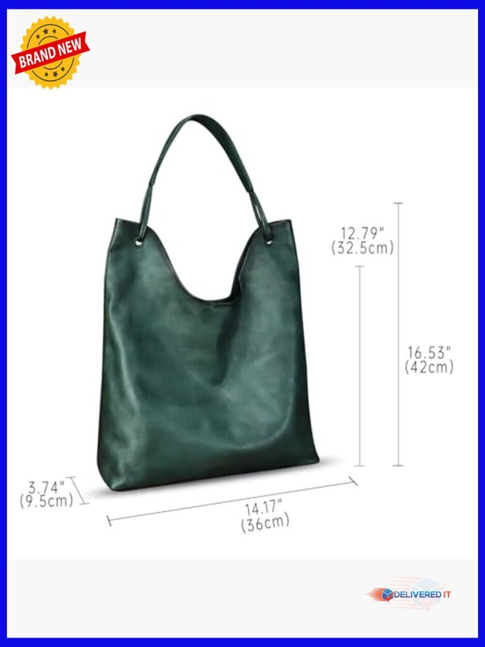 Genuine Leather Hobo Bag Large Tote Vintage Satchel Purse Shoulder Bag Work - Picture 5 of 7